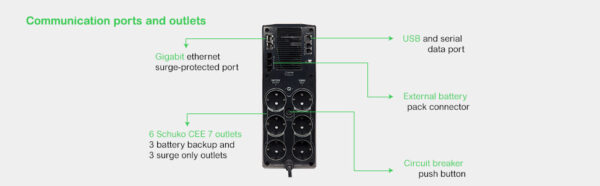 APC Back-UPS PRO BR1500G-GR - Noodstroomvoeding, 1500VA, 6x stopcontact, USB, uitbreidbare runtime - Afbeelding 11