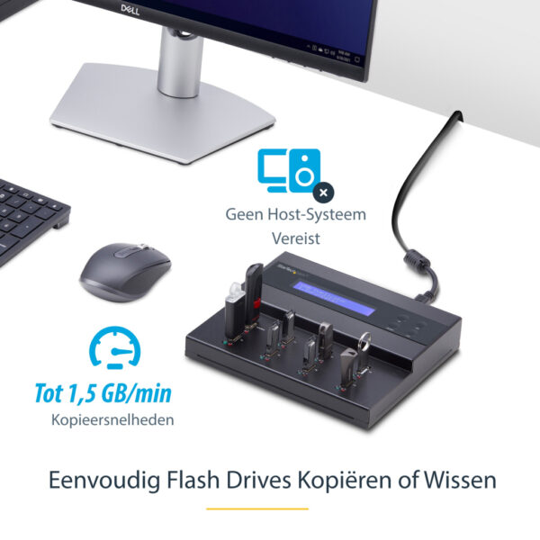 StarTech.com Standalone 1 naar 7 USB Thumb Drive Cloner en Wisser, Multiple USB Flash Drive Kloner, System/File/Whole-Drive Copy - Afbeelding 3