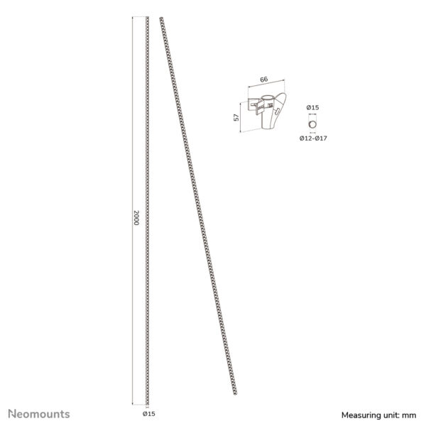 Neomounts ADS06-140WH Kabelspiraal - voor 1-3 kabels - universeel - Afbeelding 8