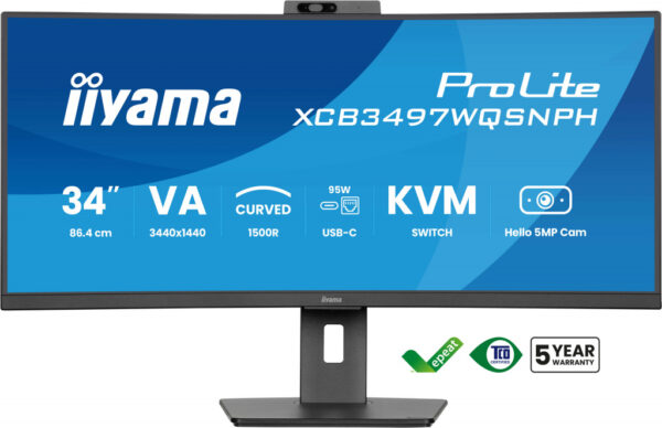 iiyama ProLite XCB3497WQSNPH-B1 computer monitor 86,4 cm (34") 3440 x 1440 Pixels UltraWide Quad HD LED Zwart - Afbeelding 14