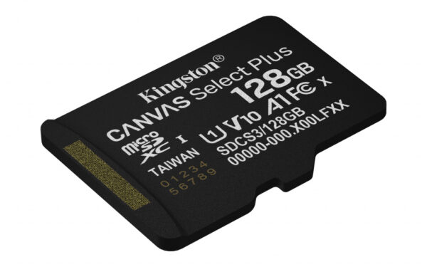 Kingston Technology 128GB microSDXC Canvas Select Plus Gen3 150MB/s A1 kaart + adapter - Afbeelding 3
