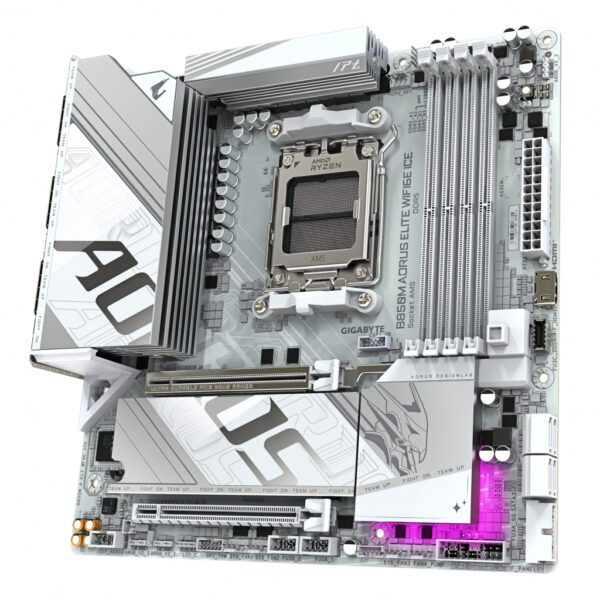 GIGABYTE B850M AORUS ELITE WIFI6E ICE AMD B850 Socket AM5 micro ATX - Afbeelding 4