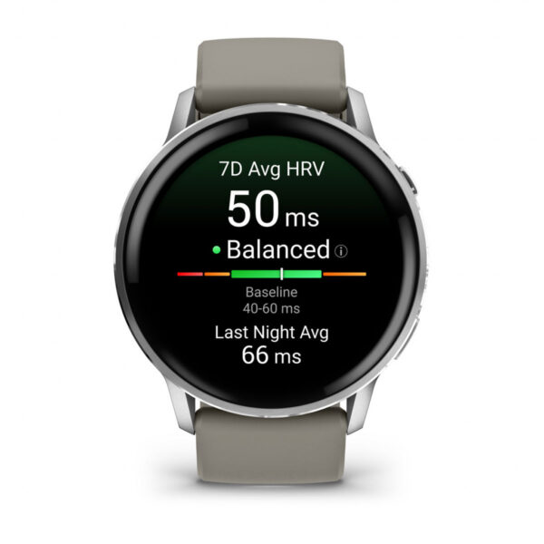Garmin Venu 4 3,56 cm (1.4") AMOLED 45 mm Digitaal 454 x 454 Pixels Touchscreen Zilver Wifi GPS - Afbeelding 2