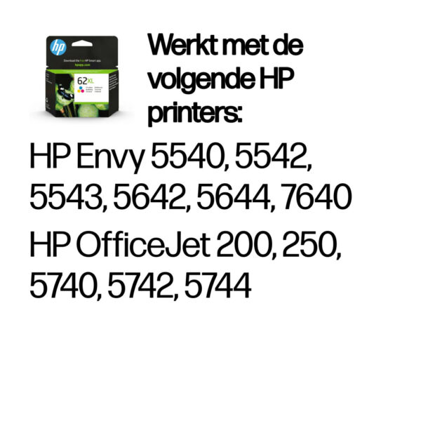 HP 62XL originele high-capacity drie-kleuren inktcartridge - Afbeelding 2