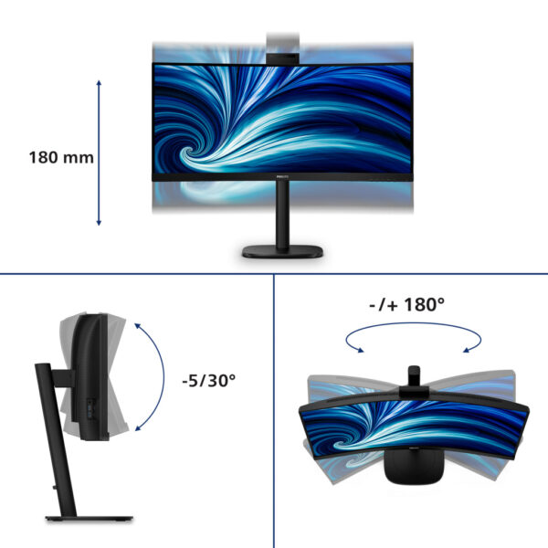 Philips 3000 series 34B2U3600CH/00 computer monitor 86,4 cm (34") 3440 x 1440 Pixels Wide Quad HD LCD Zwart - Afbeelding 4