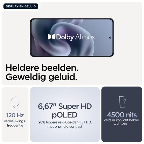 Motorola moto g86 5G 16,9 cm (6.67") Dual SIM Android 15 USB Type-C 8 GB 256 GB 5200 mAh Donkerblauw - Afbeelding 7
