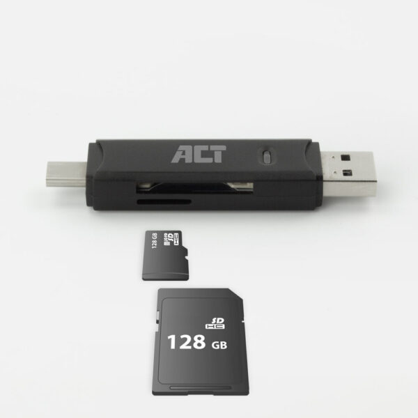 ACT USB-C/USB-A 3.0 card reader - Afbeelding 2