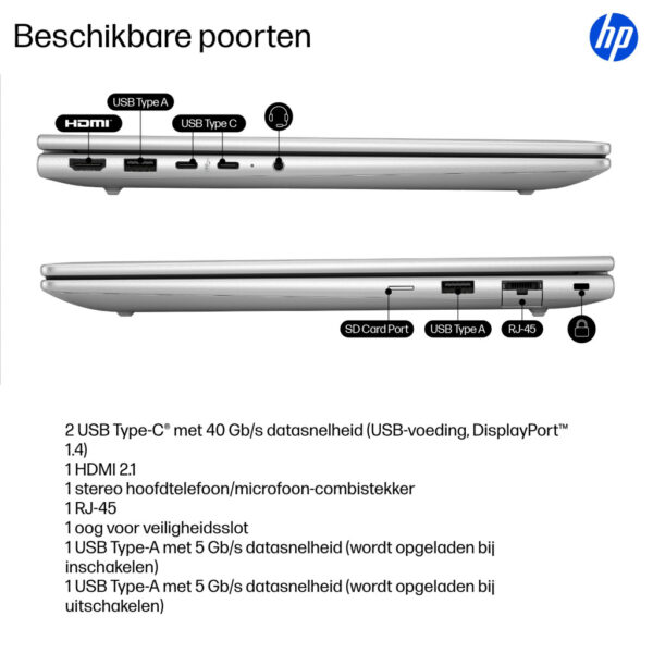 HP EliteBook 6 EB6G1q14AI X1P4210 14 32GB/1T PC NL Copilot+ PC Qualcomm Snapdragon X1P-42-100 Laptop 35,6 cm (14") WUXGA LPDDR5x - Afbeelding 14