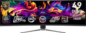 MSI MPG 491CQPX QD-OLED computer monitor 124,5 cm (49") 5120 x 1440 Pixels Dual QHD Zwart