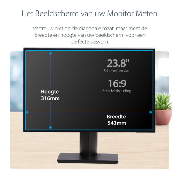 StarTech.com 23,8 inch 16:9 Computer Monitor Privacy Filter, Hangend Acryl Security Filter, Snel te installeren Privacy Screen, - Afbeelding 11
