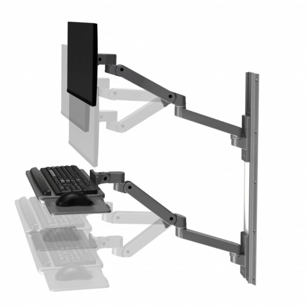 Ergotron LX Pro Series 45-696-293 flat panel bureau steun 86,4 cm (34") Muur Donkergrijs - Afbeelding 5