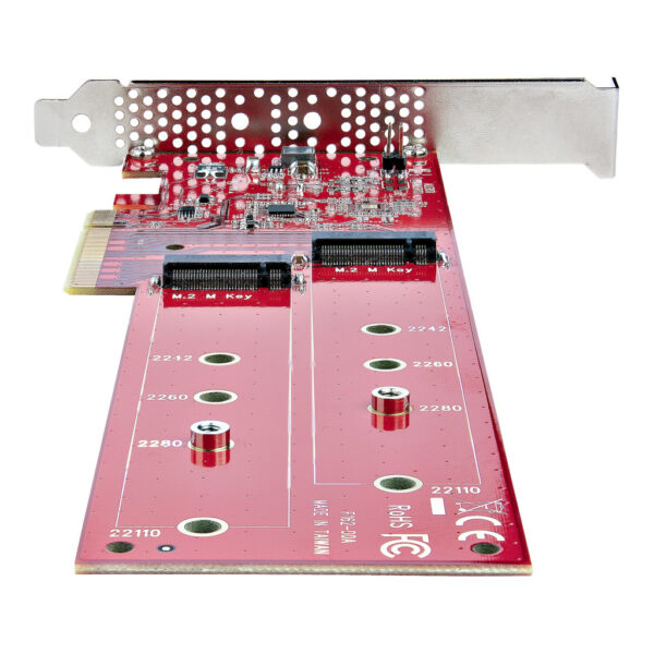 StarTech.com Dual M.2 PCI Express SSD Adapter Kaart, PCIe x8 / x16 naar Dual NVMe of AHCI M.2 SSDs, M2 PCIe Adapter, PCI Express - Afbeelding 4