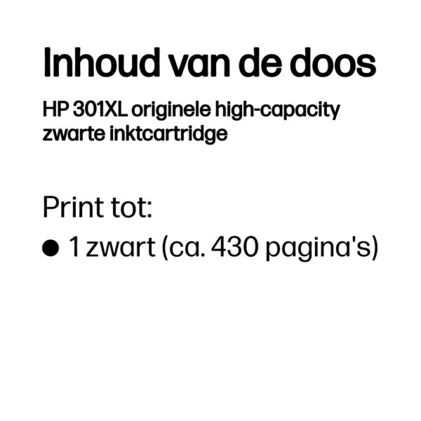 HP 301XL originele high-capacity zwarte inktcartridge - Afbeelding 3