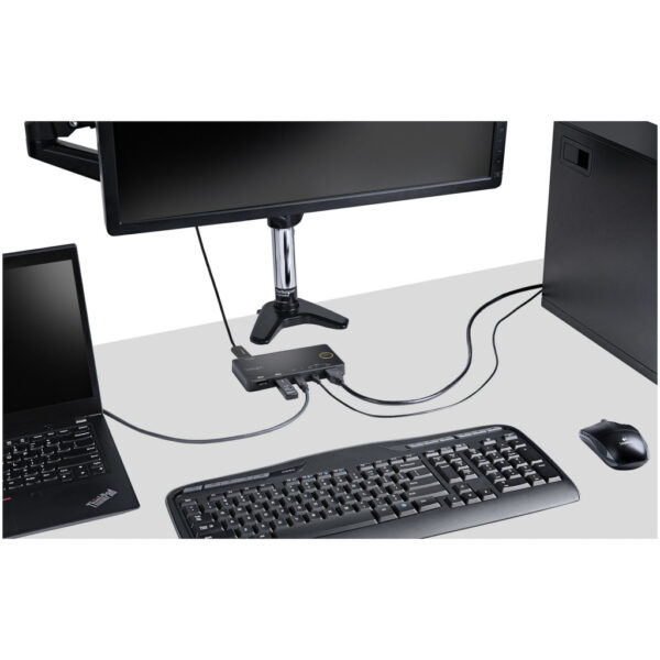 StarTech.com 2 Port Hybride USB-A + HDMI & USB-C KVM Switch - Enkele 4K 60Hz HDMI 2.0 Monitor - Compacte Desktop en/of Laptop HD - Afbeelding 7