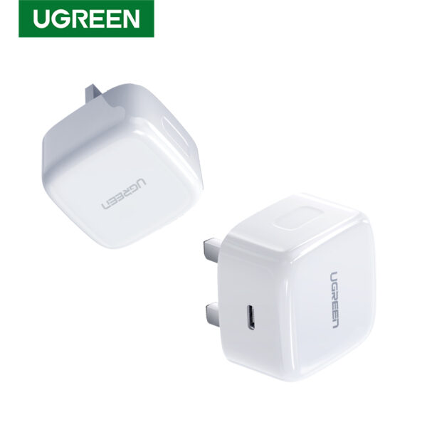Ugreen USB-C 20W PD Snel Oplader UK plug Mobiele telefoon AC Binnen - Afbeelding 3