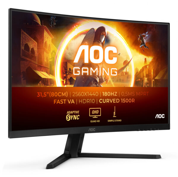 AOC G4 CQ32G4VE computer monitor 80 cm (31.5") 2560 x 1440 Pixels Quad HD LCD Zwart, Grijs - Afbeelding 16