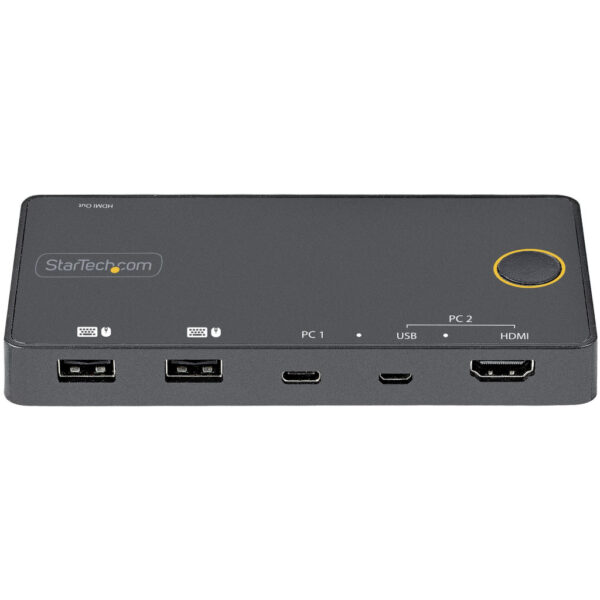 StarTech.com 2 Port Hybride USB-A + HDMI & USB-C KVM Switch - Enkele 4K 60Hz HDMI 2.0 Monitor - Compacte Desktop en/of Laptop HD - Afbeelding 2