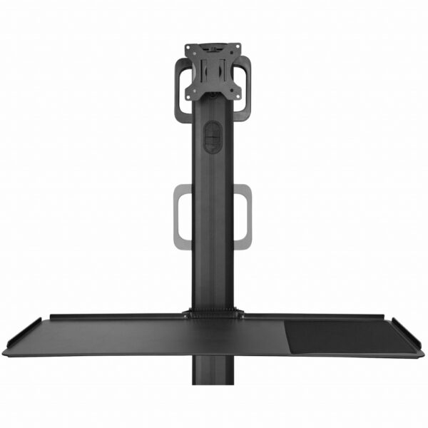 StarTech.com Mobiele Werkplek met Monitorsteun, CPU/PC Houder, Toetsenbord Lade - Ergonomisch Sta Bureau op Wielen - Mobiel Werk - Afbeelding 5