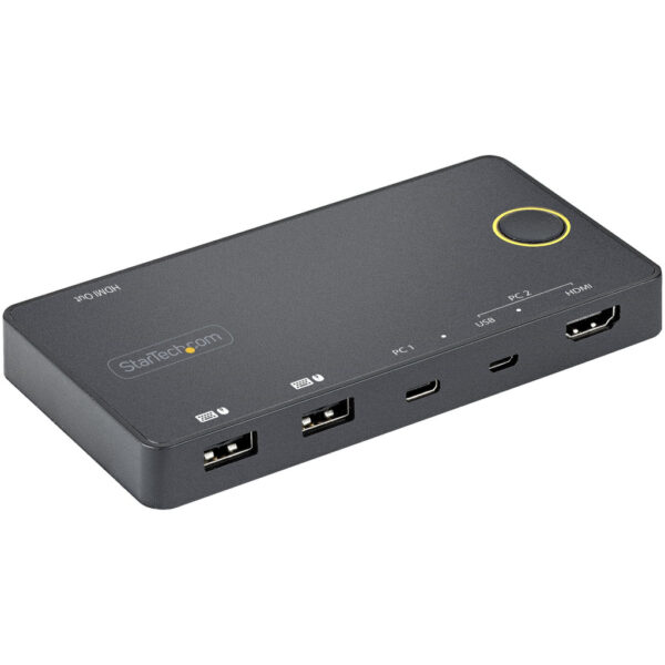 StarTech.com 2 Port Hybride USB-A + HDMI & USB-C KVM Switch - Enkele 4K 60Hz HDMI 2.0 Monitor - Compacte Desktop en/of Laptop HD - Afbeelding 5
