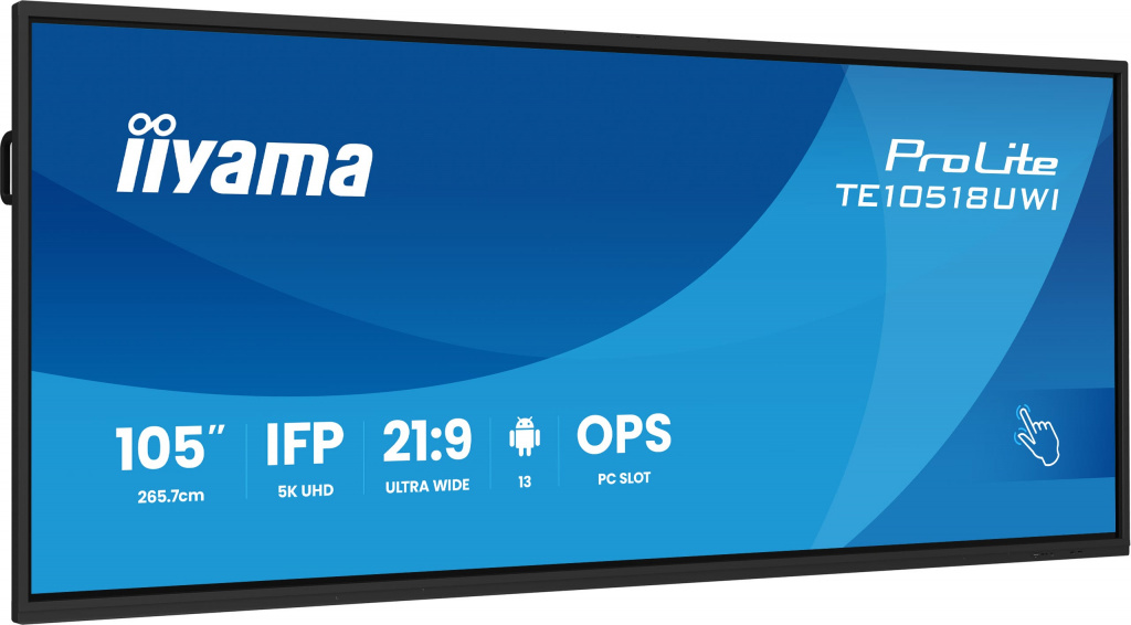 iiyama TE10518UWI-B1AG beeldkrant Digitaal A-kaart 2,66 m (104.6") LED Wifi 450 cd/m² 5K Ultra HD Zwart Touchscreen Type process - Afbeelding 2