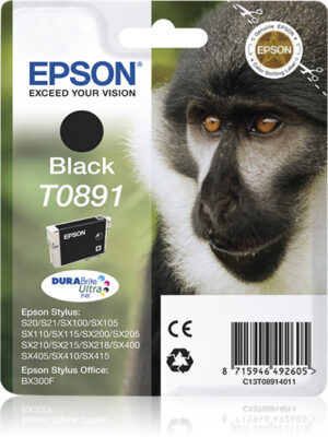 Epson Monkey Singlepack Black T0891 DURABrite Ultra Ink