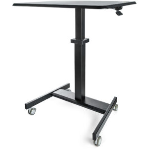 StarTech.com Mobiel Bureau Ergonomisch Zit-Sta Computermeubel op Wielen One Touch verstelbare Mobiele Werkplek Bureautafel op Wi