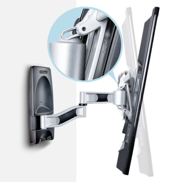 StarTech.com Draaibare TV Beugel voor 26" tot 65" (45kg) Flat of Curved TVs, VESA TV Muursteun, Inklapbaar/Kantelbaar, Low Profi - Afbeelding 7