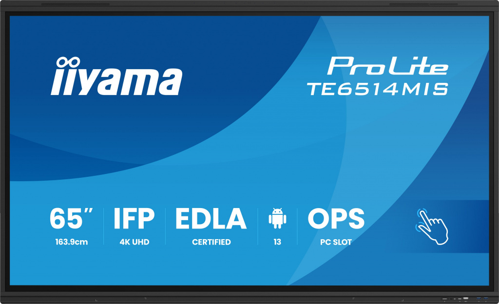 iiyama PROLITE TE6514MIS-B2AG Digitale signage flatscreen 165,1 cm (65") LCD Wifi 435 cd/m² 4K Ultra HD Zwart Touchscreen Type p