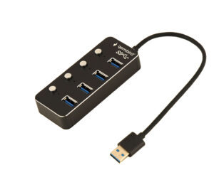 Gembird UHB-U3P4P-01 interface hub USB 3.2 Gen 1 (3.1 Gen 1) Type-A 5000 Mbit/s Zwart