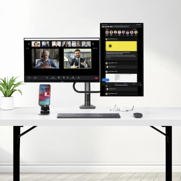 StarTech.com Dual Monitor Arm met Crossbar voor Bureau, Tot 27 inch Schermen, VESA 75x75/100x100, Max 15kg, C-klem, Volledig Sch - Afbeelding 10