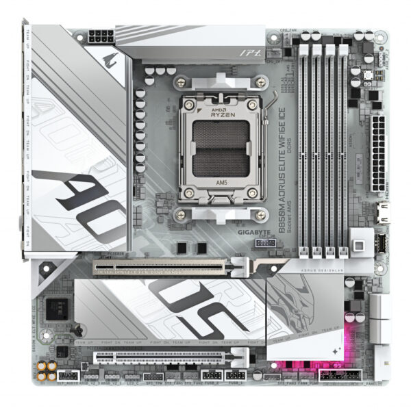 GIGABYTE B850M AORUS ELITE WIFI6E ICE AMD B850 Socket AM5 micro ATX - Afbeelding 2