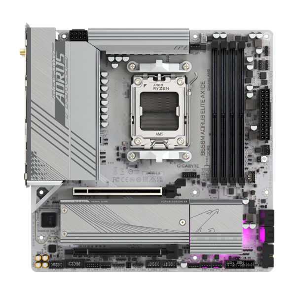 GIGABYTE B650M AORUS ELITE AX ICE moederbord AMD B650 Socket AM5 micro ATX - Afbeelding 2