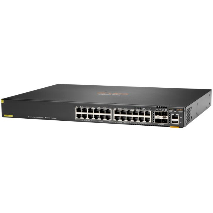 Hewlett Packard Enterprise Aruba CX 6200F 24G Class-4 PoE 4SFP 370W Managed L3 Gigabit Ethernet (10/100/1000) Power over Etherne