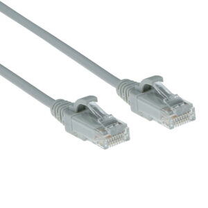 ACT Grijze 1 meter LSZH U/UTP CAT6 datacenter slimline patchkabel snagless met RJ45 connectoren