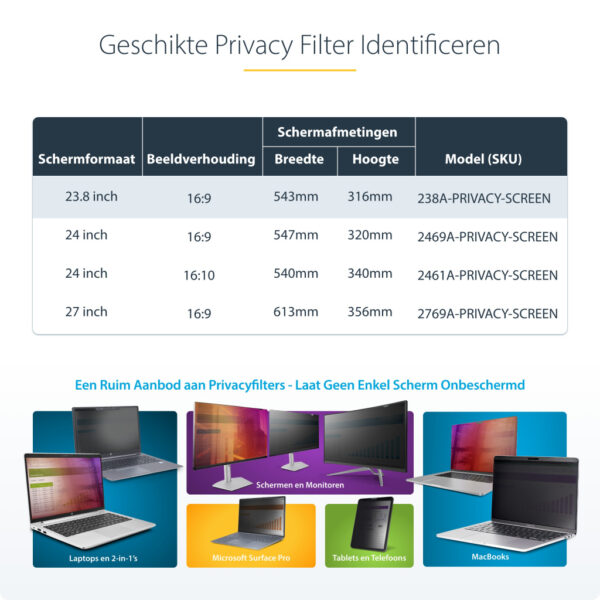 StarTech.com 23,8 inch 16:9 Computer Monitor Privacy Filter, Hangend Acryl Security Filter, Snel te installeren Privacy Screen, - Afbeelding 12