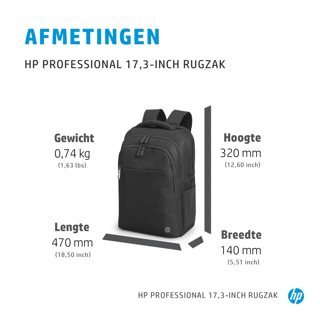 HP Professional 17,3-inch rugzak - Afbeelding 10