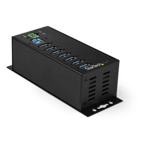 StarTech.com 7-Port USB 3.0 Hub met Power Adapter - Metalen Industriële USB-A Hub met ESD & 350W Overspanningsbeveiliging - Din