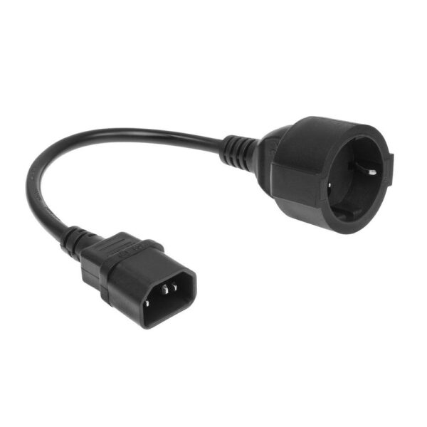 ACT Netsnoer C14 - CEE 7/3 zwart 0,2 m - Afbeelding 2