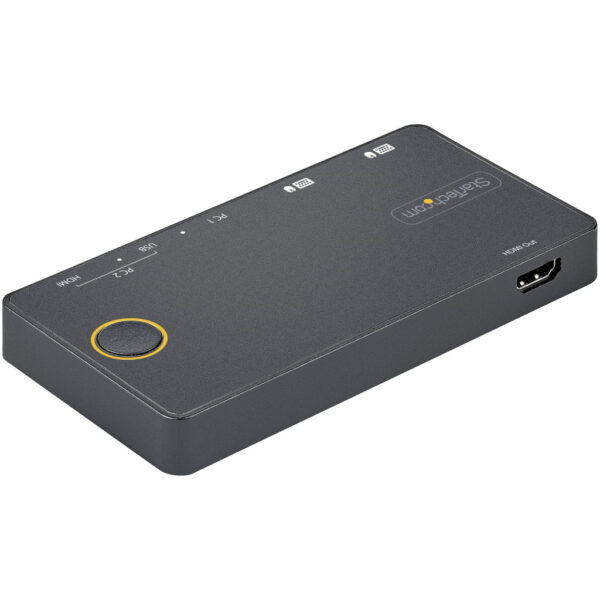 StarTech.com 2 Port Hybride USB-A + HDMI & USB-C KVM Switch - Enkele 4K 60Hz HDMI 2.0 Monitor - Compacte Desktop en/of Laptop HD - Afbeelding 4