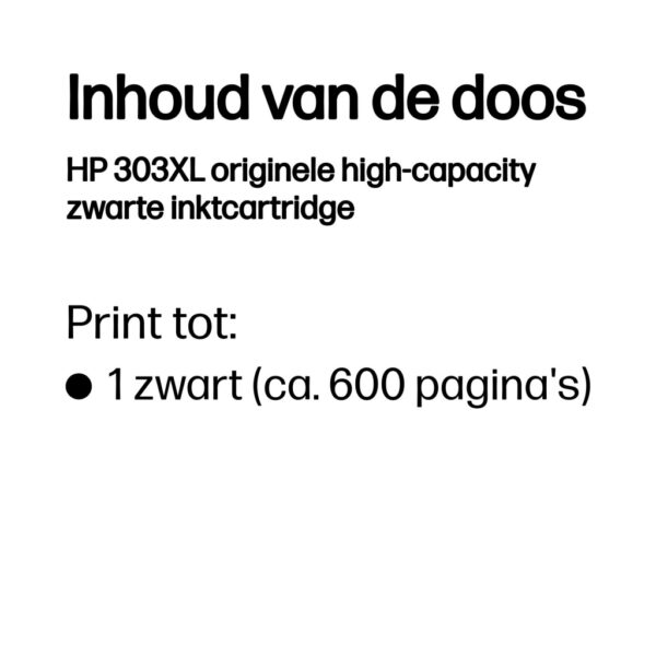 HP 303XL originele high-capacity zwarte inktcartridge - Afbeelding 2