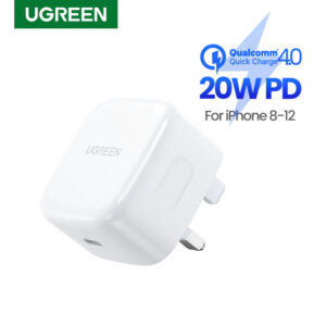Ugreen USB-C 20W PD Snel Oplader UK plug Mobiele telefoon AC Binnen