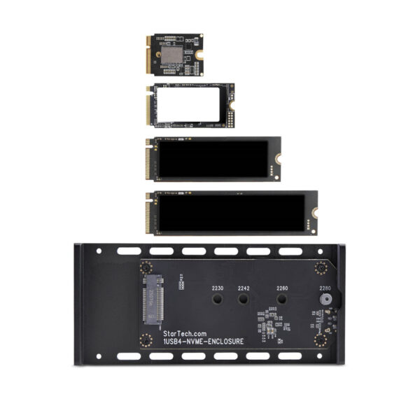 StarTech.com USB4 M.2 NVMe SSD Behuizing, 40Gbps, Externe USB-C / Thunderbolt NVMe SSD Behuizing, Aluminium Heatsink Behuizing, - Afbeelding 3
