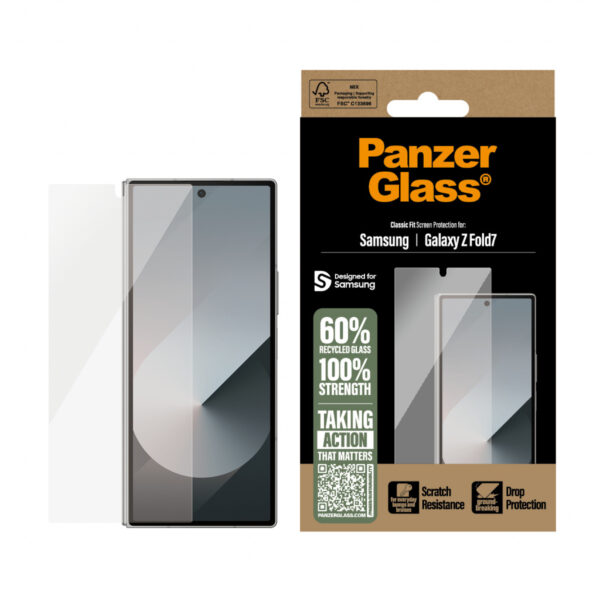 PanzerGlass ® Screen Protector Samsung Galaxy Z Fold7 | Classic Fit Doorzichtige schermbeschermer 1 stuk(s) - Afbeelding 2