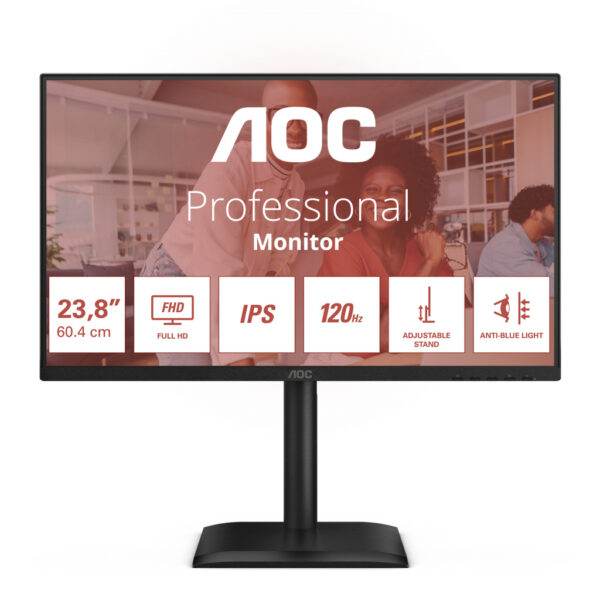 AOC 24E4U computer monitor 60,5 cm (23.8") 1920 x 1080 Pixels Full HD LED Zwart - Afbeelding 2