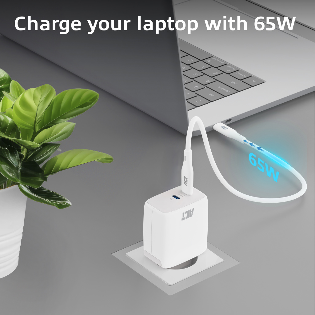 ACT USB-C Lader 65W 2-poorts met Power Delivery PPS en GaNFast - Afbeelding 4