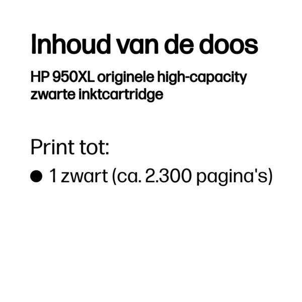 HP 950XL originele high-capacity zwarte inktcartridge - Afbeelding 3