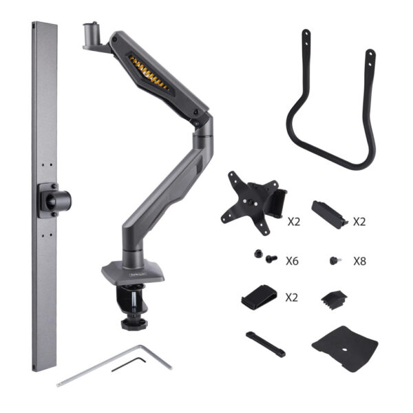 StarTech.com Dual Monitor Arm met Crossbar voor Bureau, Tot 27 inch Schermen, VESA 75x75/100x100, Max 15kg, C-klem, Volledig Sch - Afbeelding 12