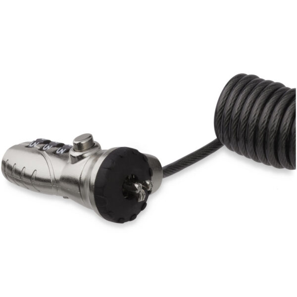 StarTech.com LTLOCK3DCOIL kabelslot Zwart, Roestvrijstaal 1,8 m - Afbeelding 2
