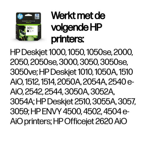 HP 301XL originele high-capacity zwarte inktcartridge - Afbeelding 2