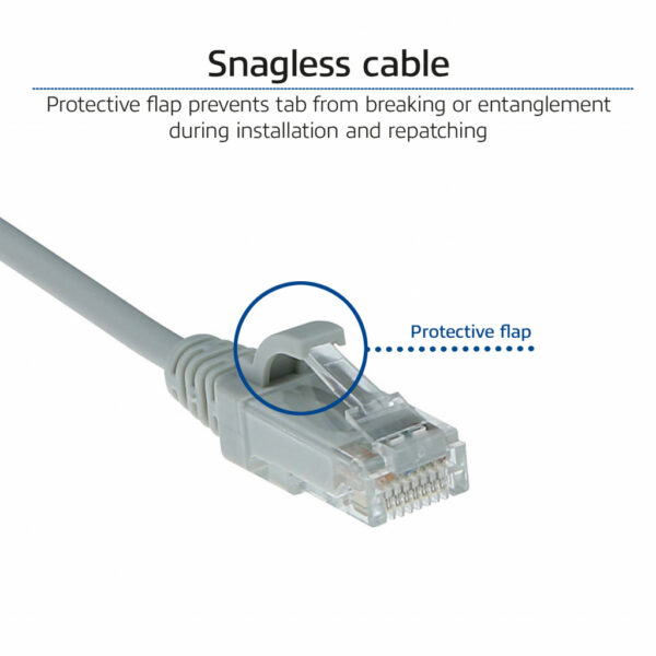ACT Grijze 1 meter LSZH U/UTP CAT6 datacenter slimline patchkabel snagless met RJ45 connectoren - Afbeelding 5